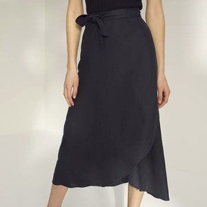 Wilfred Eleta Wrap Skirt Black Linen